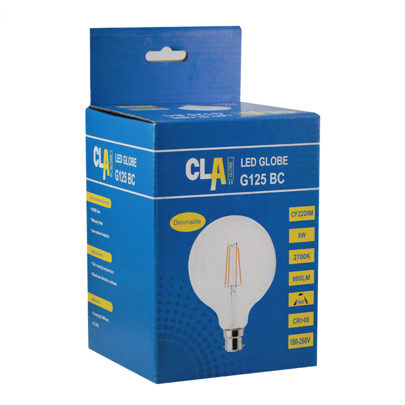 LED G125 BC Filament CF22Dim 8w B22