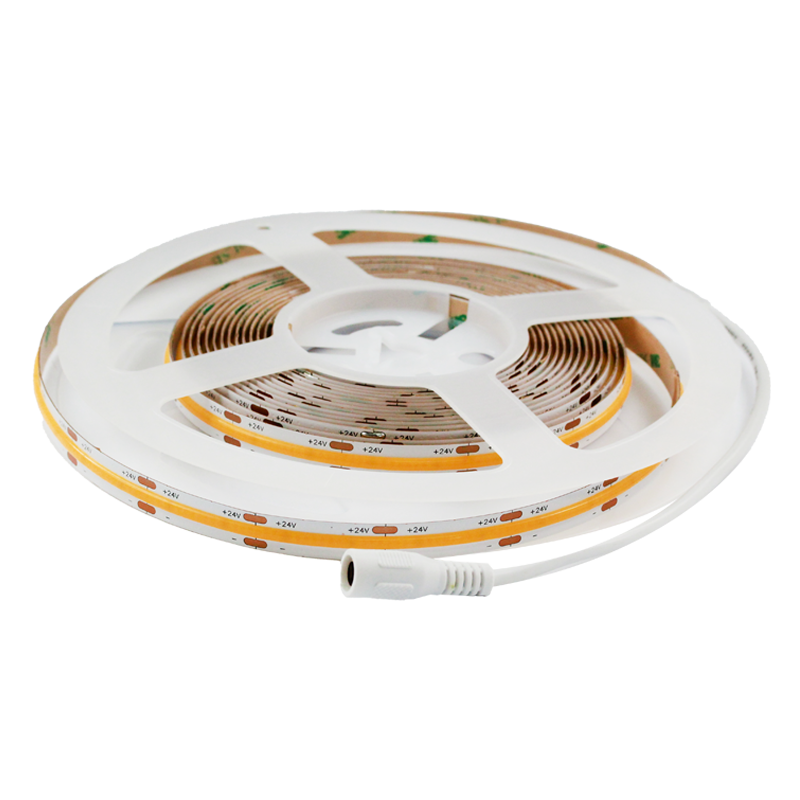 COB led strip 512chips/M 15W/M 10mm pcb DC24V single white 4000K 5m/ree with DC connector